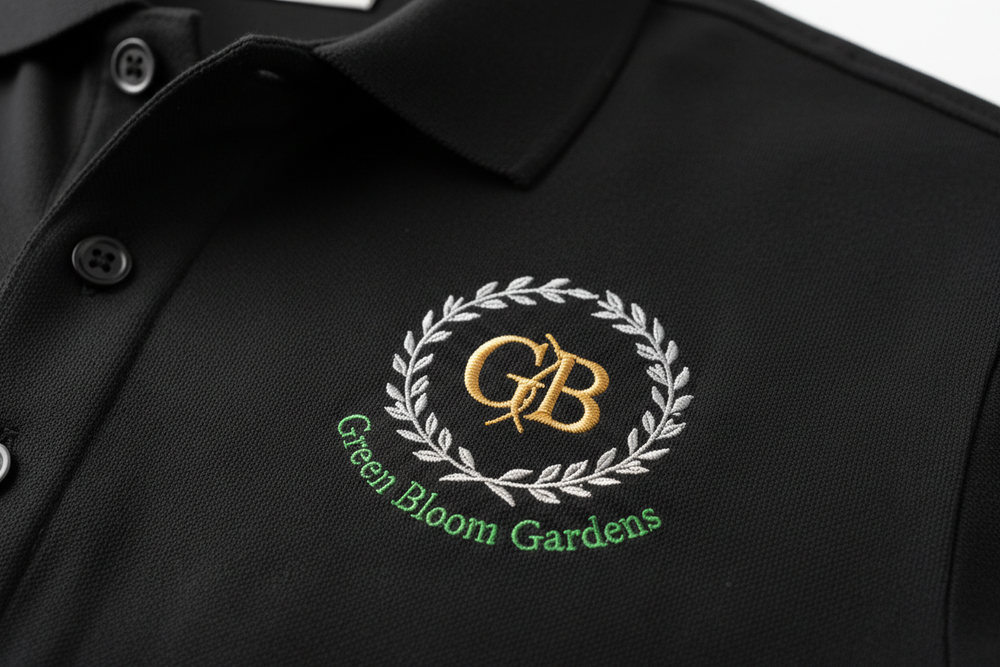 Custom embroidery logo on polo shirt